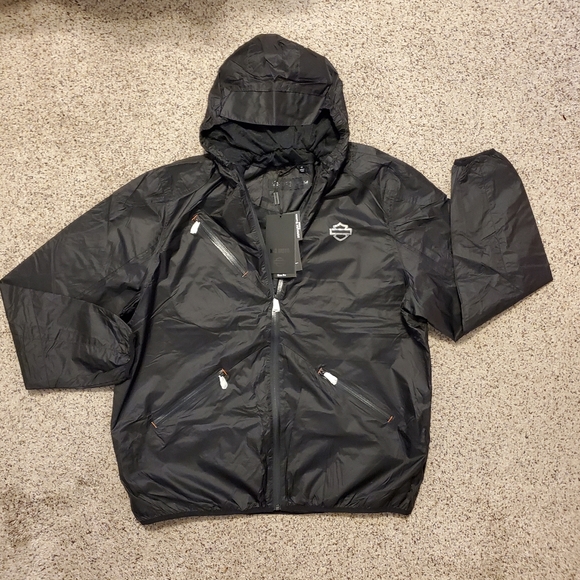 Harley-Davidson Men's Cordura Ripstop Mesh Lined Slim Fit Hooded Jacket -Black - Picture 6 of 10